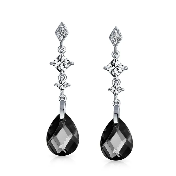 Earrings Briolette Teardrop CZ Dangle Chandelier Earrings Sterling Silver Gemstone BlingJewelry Wholesale