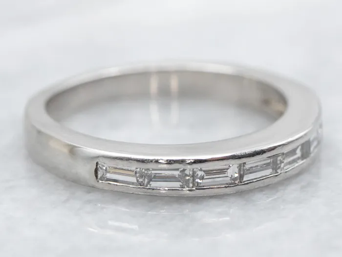 Market Square Jewelers Rings Platinum Baguette Cut Diamond Band
