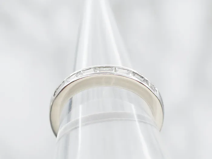 Market Square Jewelers Rings Platinum Baguette Cut Diamond Band